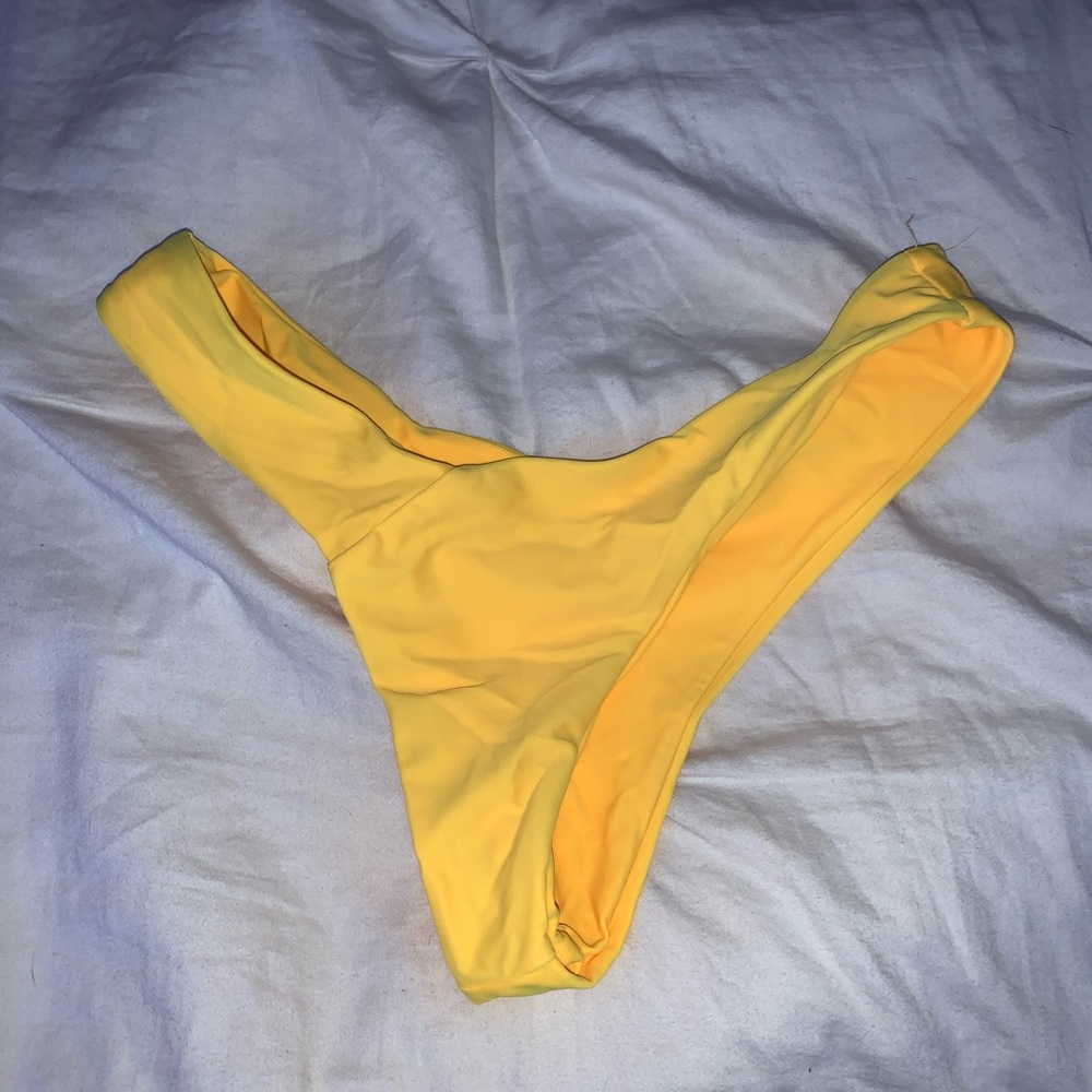 shein yellow bathing suit bottoms